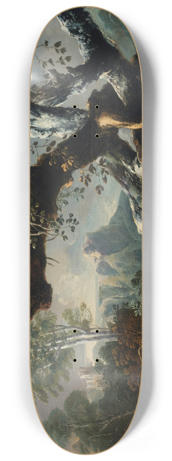 Giulio Bucci - Shepherds beneath a tree on a clifftop 8.25 inch art skate deck