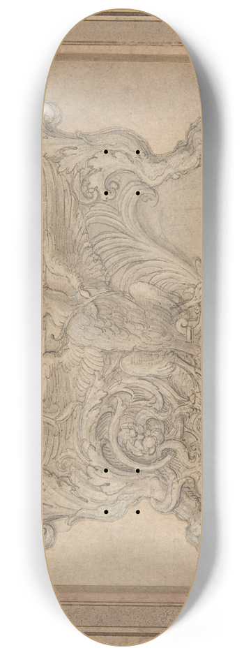 Giulio Romano - Design for a Casket with the Gonzaga Eagle 8.25 inch art skate deck