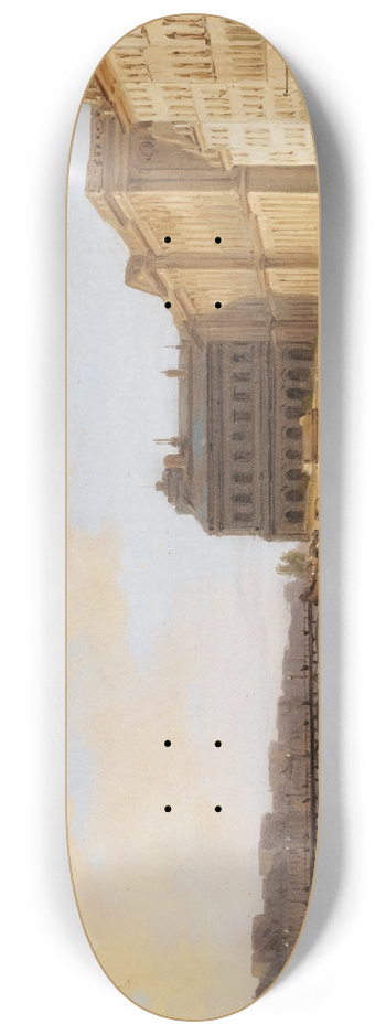 Giuseppe Canella - Paris, Vue de la Passerelle des Arts et du Louvre 8.25 inch art skate deck