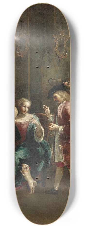 Giuseppe Maria Crespi - Singer At The Spinet With Admirers 8.25 inch art skate deck
