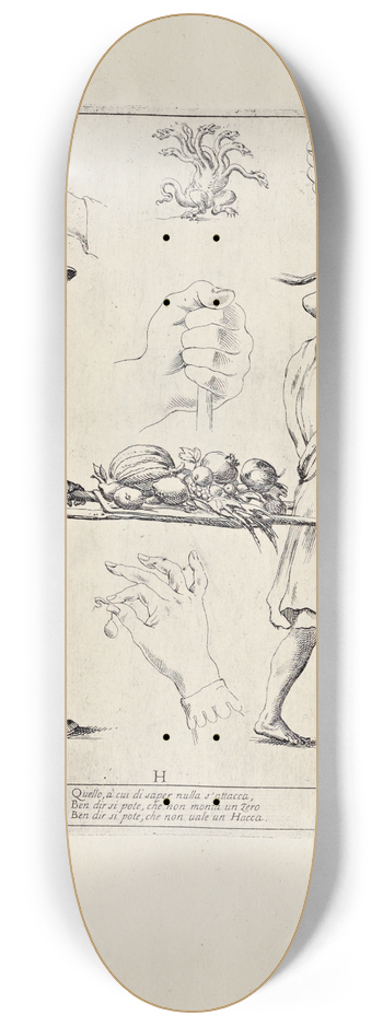 Giuseppe Maria Mitelli - Alfabeto in sogno Pl.09 8.25 inch art skate deck