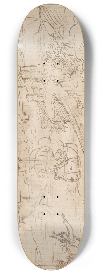 Giuseppe Passeri - Figure Waving to Departing Ship 8.25 inch art skate deck