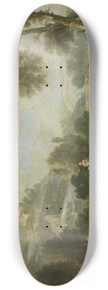 Giuseppe Zais - Landscape with Figures 8.25 inch art skate deck