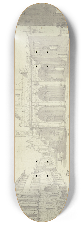 Giuseppe Zocchi - Ansicht von S. Marco in Florenz 8.25 inch art skate deck
