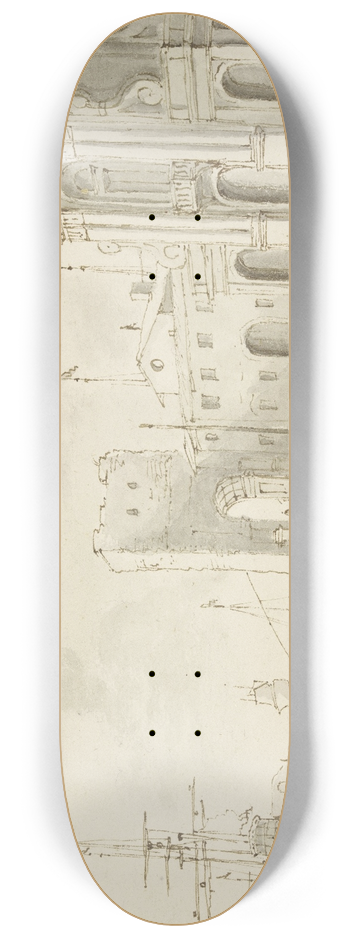 Abraham Storck - Seehafen, vorne eine Gondel 8.25 inch art skate deck