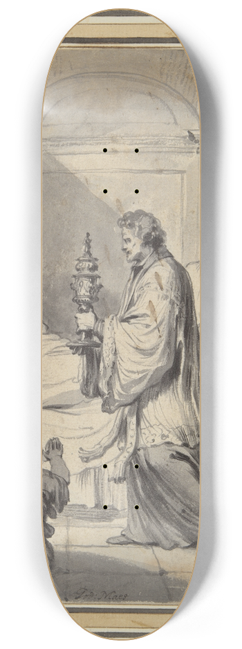 Godfried Maes - Man on his Deathbed with Priest andOthers 8.25 inch art skate deck
