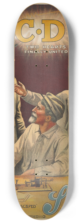 Goes Litho. Co. - Two hearts finally united. 8.25 inch art skate deck