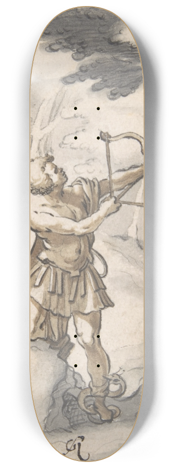 Gotthard Ringgli - Philoctetes Being Bitten by the Snake 8.25 inch art skate deck