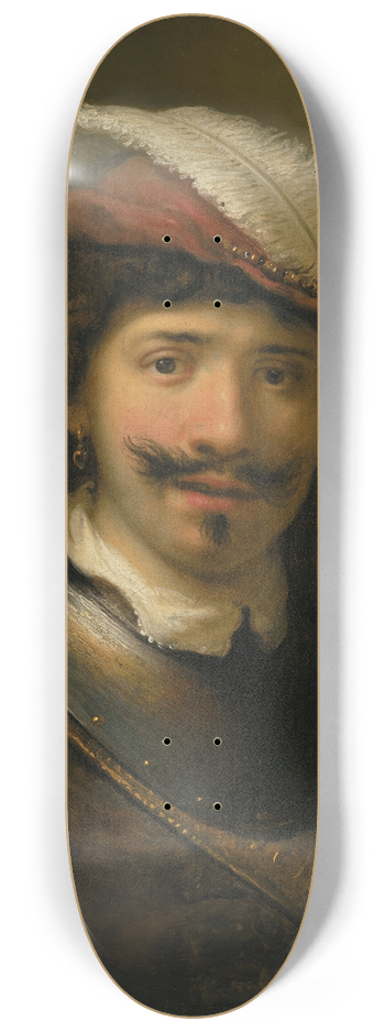Govert Flinck - A young man in a gorget with a plumed hat 8.25 inch art skate deck