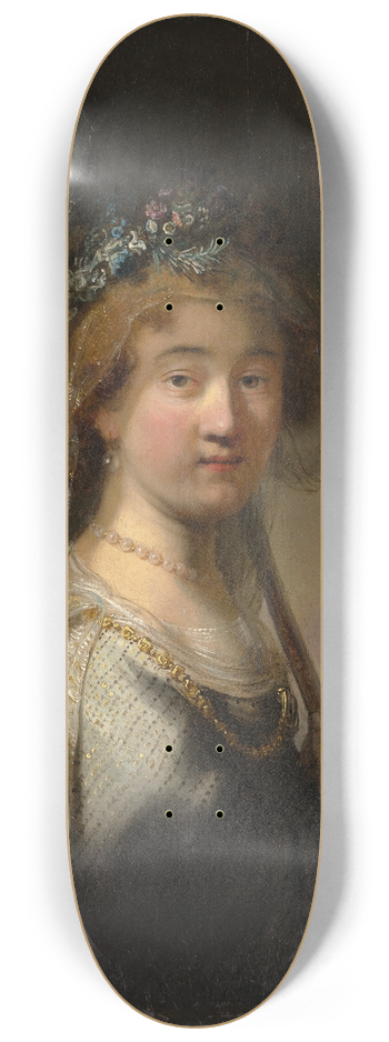 Govert Flinck - A Young Woman as a Shepherdess 8.25 inch art skate deck