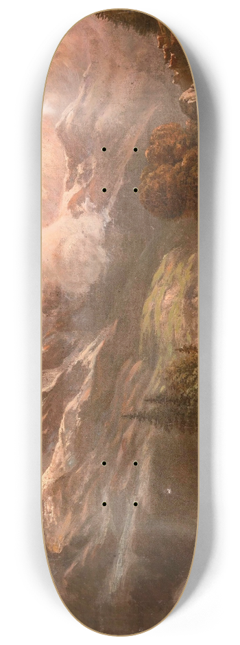 Gustav Barbarini - Belebte Hochalm mit Blick auf Alpengipfel 8.25 inch art skate deck