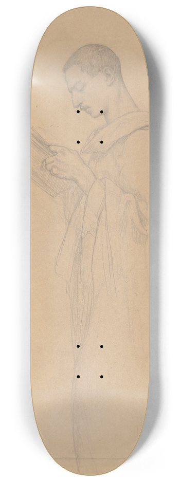 Gustave Boulanger - A Man Reading 8.25 inch art skate deck