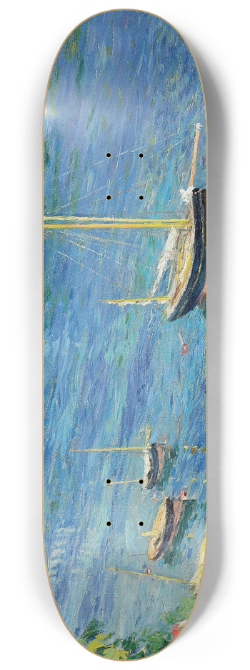 Gustave Caillebotte - La Seine  Argenteuil, bateaux au mouillage 8.25 inch art skate deck