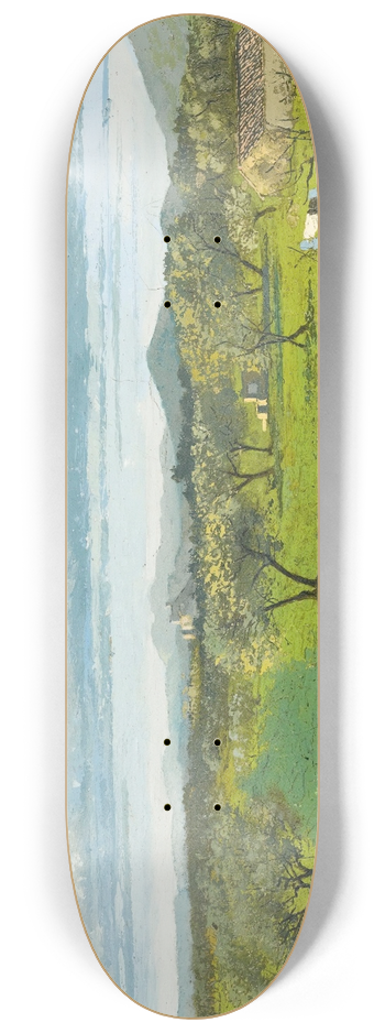 Gustave Courbet - Landscape With Wall And Orchard 8.25 inch art skate deck