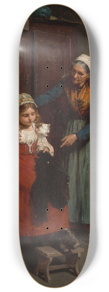 Gustave Henry Mosler - The Sewing Lesson 8.25 inch art skate deck