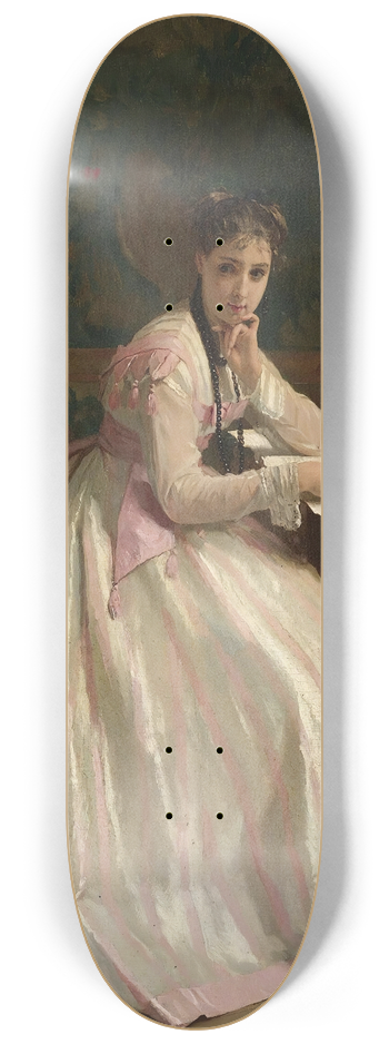 Gustave Lonard de Jonghe - AMoment Of Distraction 8.25 inch art skate deck