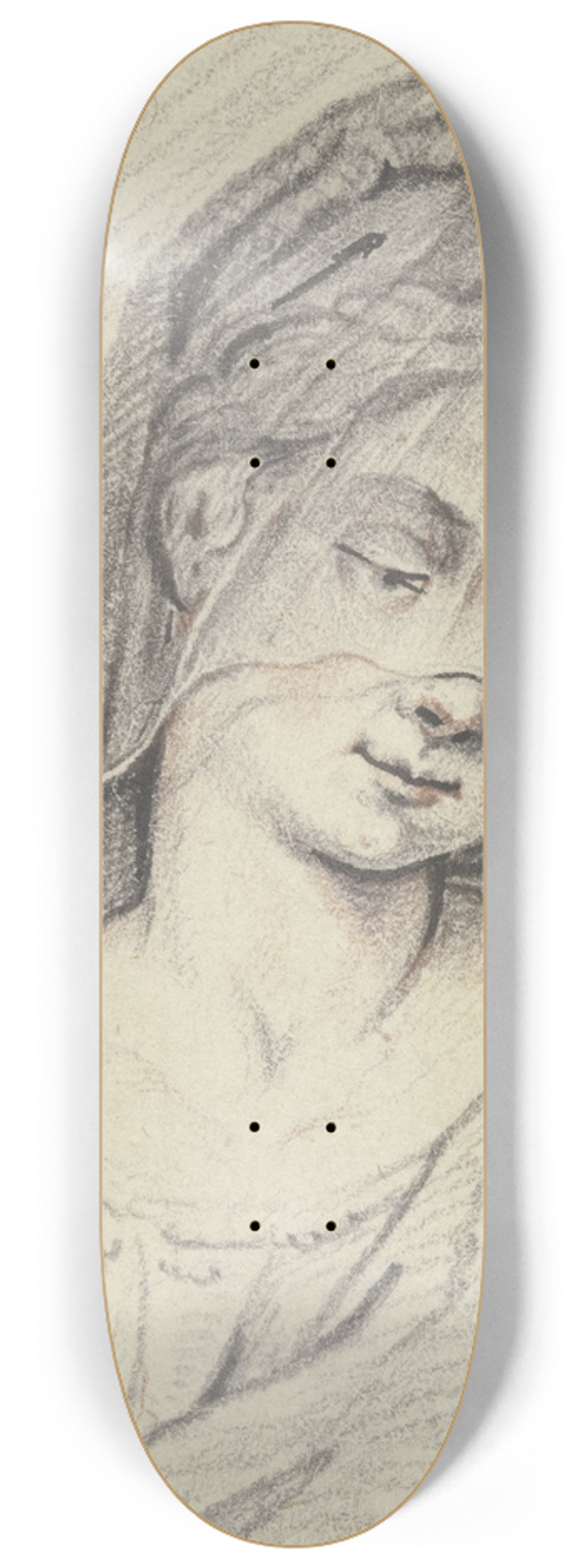 G. A. Wilmans - Brustbild eines herabblickenden Mdchens mit einem Schleier 8.25 inch art skate deck
