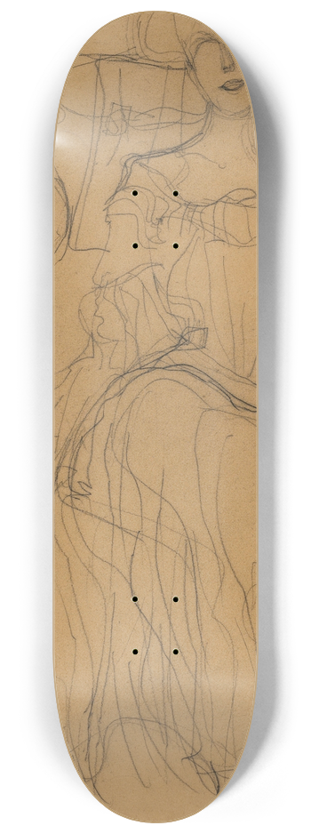 Gustav Klimt - Sitzend von vorne 8.25 inch art skate deck