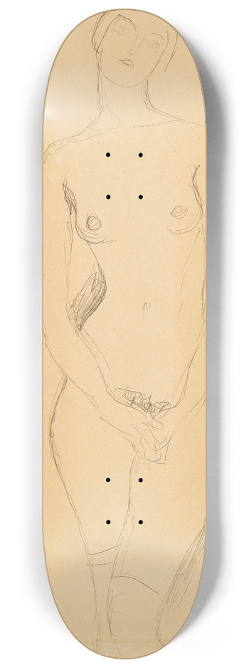 Gustav Klimt - Standing female nude 8.25 inch art skate deck