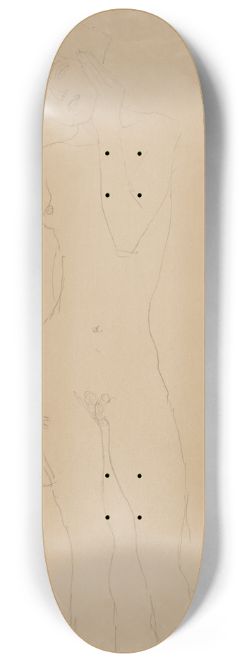 Gustav Klimt - Stehender Mdchenakt von vorne 8.25 inch art skate deck