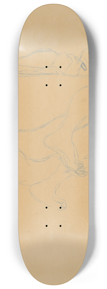 Gustav Klimt - Zusammengekauerter Halbakt 8.25 inch art skate deck