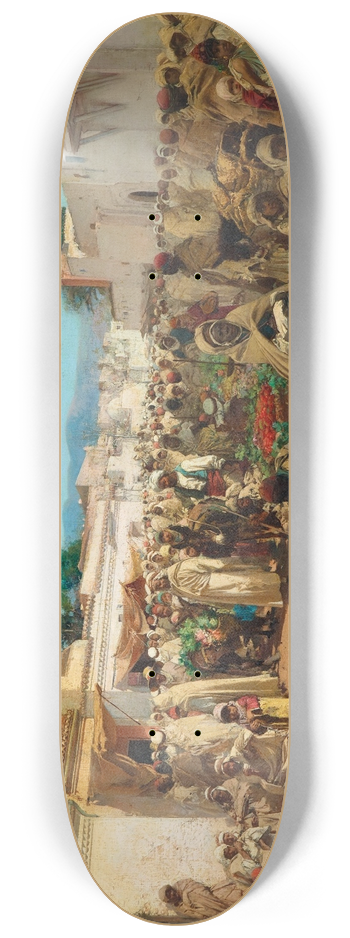 Gustavo Simoni - A Market Scene in Tlemcen, Algeria 8.25 inch art skate deck