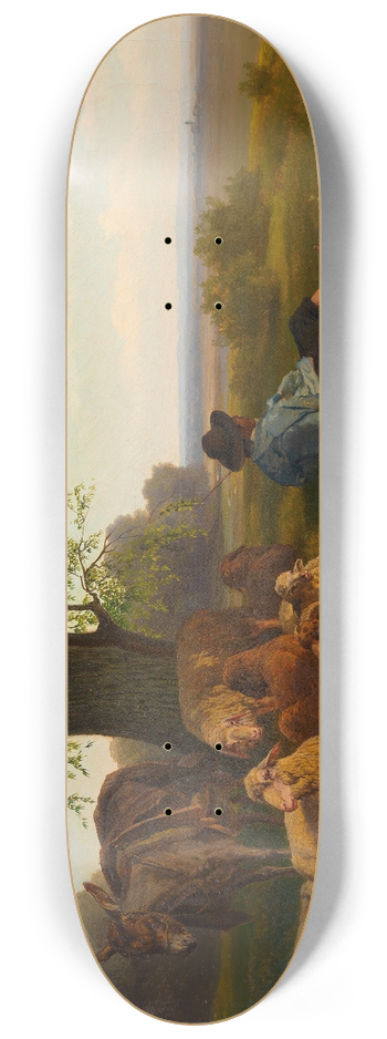 Gustav Ranzoni - Schafhirte mit Herde bei der Mittagsrast 8.25 inch art skate deck