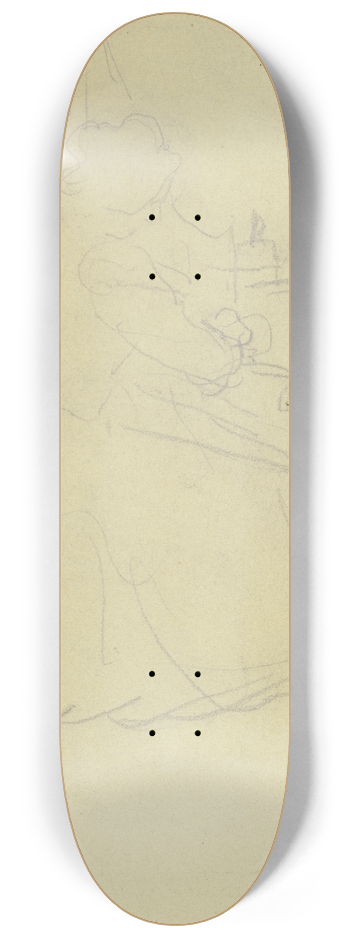 Gustav Schraegle - Woman at the sewing machine 8.25 inch art skate deck
