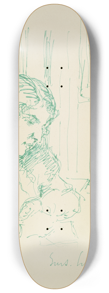Gustav Schraegle - Writing lady 8.25 inch art skate deck