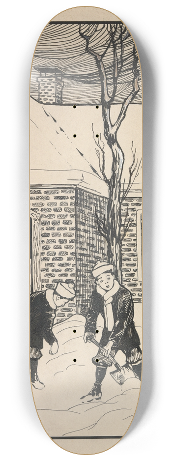 Gust van de Wall Pern - Drie jongens in de sneeuw 8.25 inch art skate deck