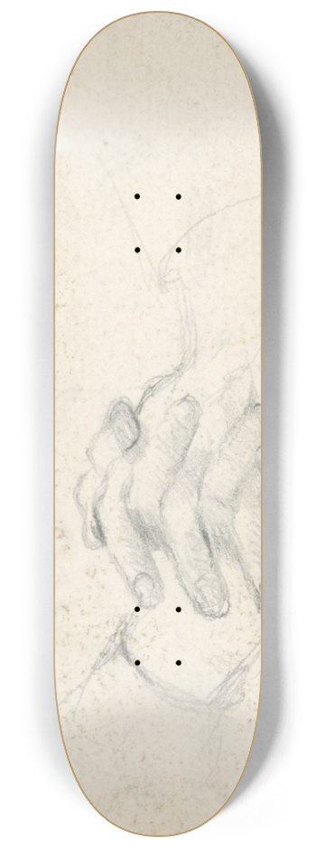 Gustv Mall - Study of Clasped Hands 8.25 inch art skate deck