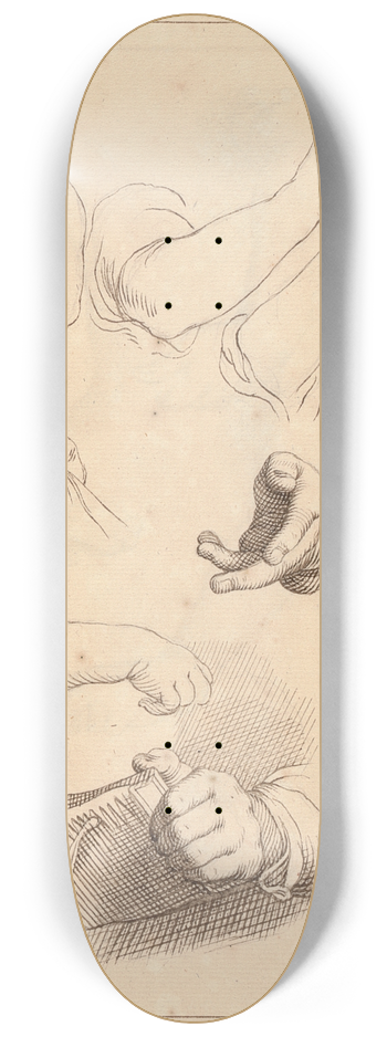 Hamlet Winstanley - Sketches of Hands. 8.25 inch art skate deck