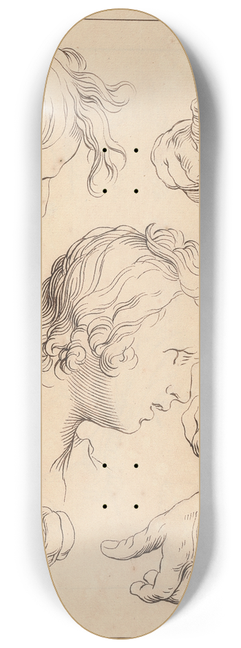 Hamlet Winstanley - Sketches of Various Hands and Heads 8.25 inch art skate deck