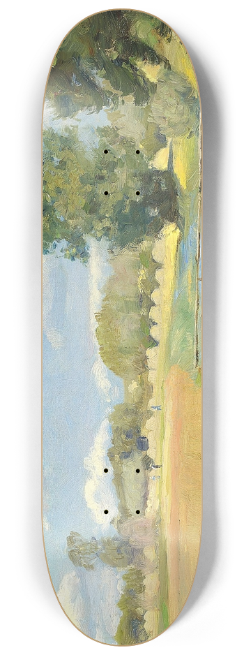 Hans Andersen Brendekilde - Flod gennem hstlandskab, sommer 8.25 inch art skate deck