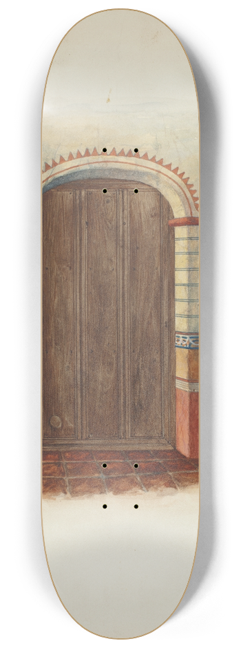 Geoffrey Holt and Harry Mann Waddell - Wall Painting and Door (Interior) 8.25 inch art skate deck