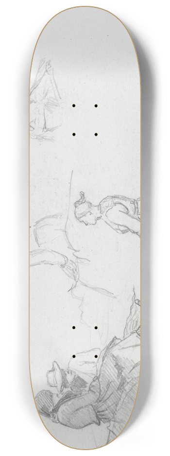 Hans Gude - Figurstudier 8.25 inch art skate deck