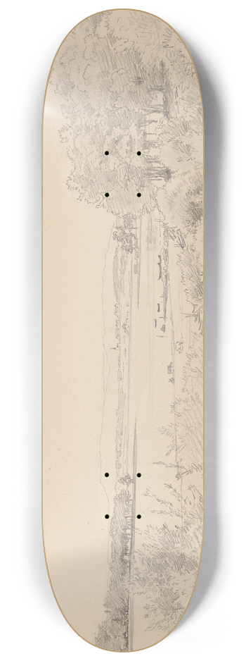 Hans Gude - Fra kersvika ved Hamar 8.25 inch art skate deck