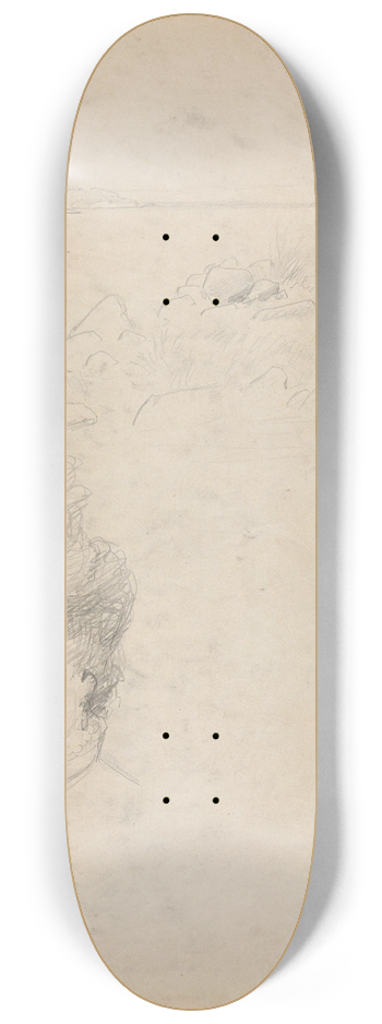 Hans Gude - Fra Ormya; kvinnehode 8.25 inch art skate deck