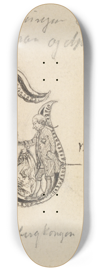 Hans Gude - Initial til Egebergkongen 8.25 inch art skate deck