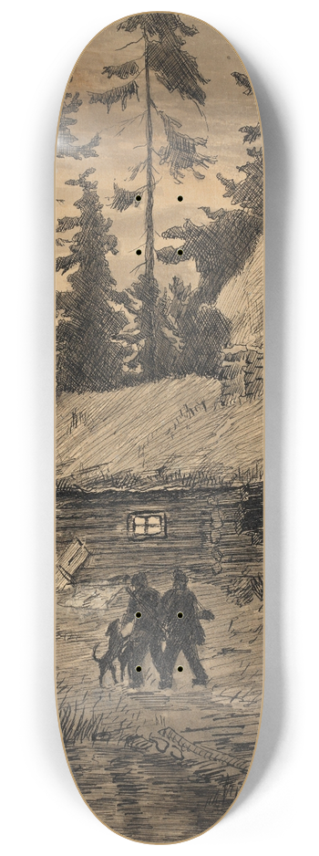 Hans Gude - Jegere p hjemvei 8.25 inch art skate deck