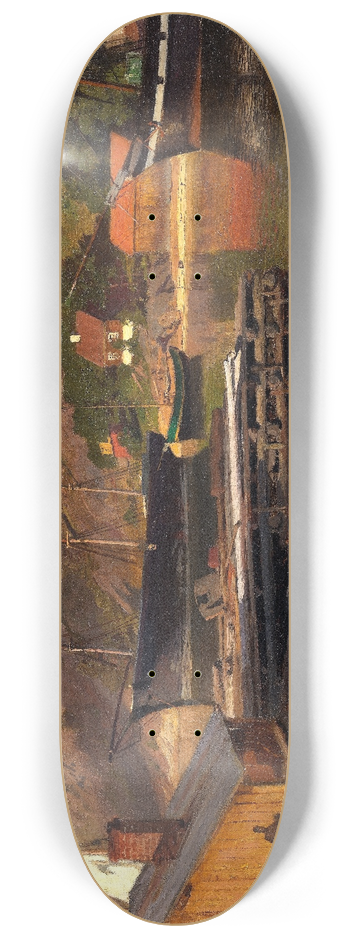Hans Gude - Landingsbrygge Husvik, Drbak 8.25 inch art skate deck