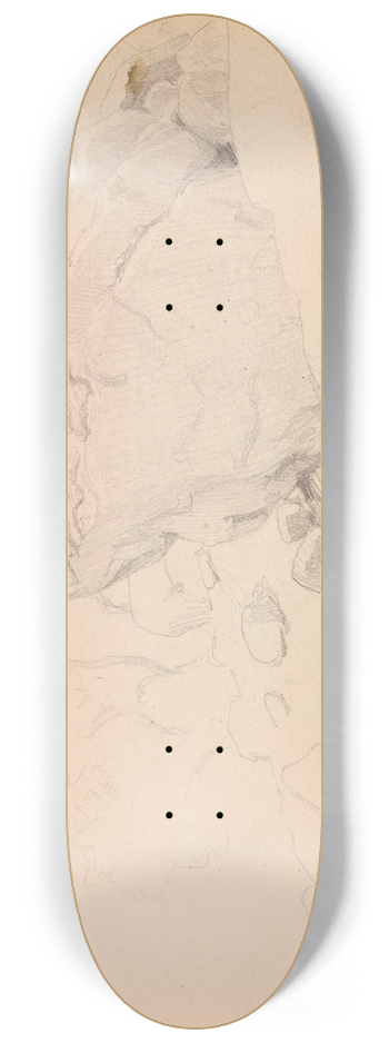 Hans Gude - Landskap med klippe og trr, Sogndalsfjra 8.25 inch art skate deck