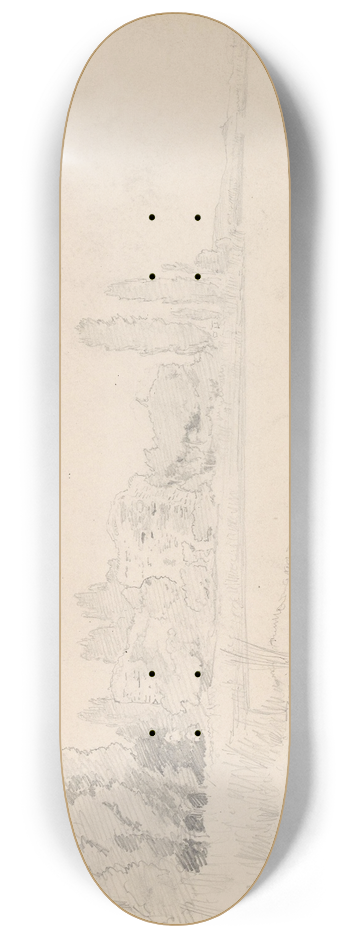 Hans Gude - Strand med popler, Reichenau 8.25 inch art skate deck