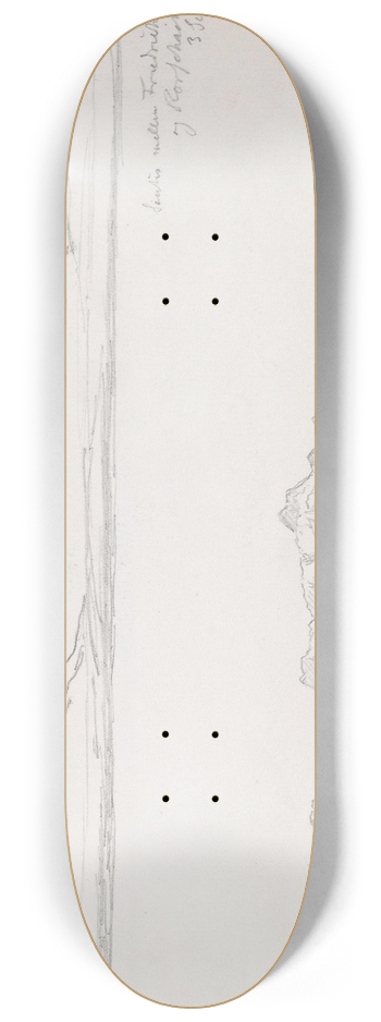 Hans Gude - Utsikt mot Sntis mellom Friedrichshafen og Rorschach 8.25 inch art skate deck