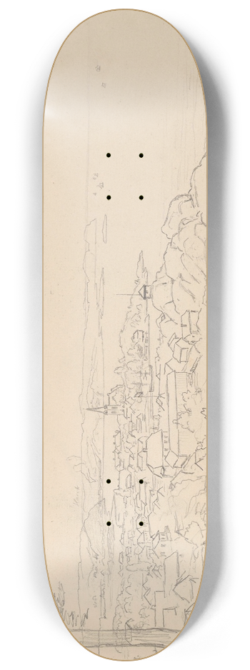 Hans Gude - Utsikt over Larvik 8.25 inch art skate deck