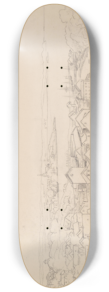 Hans Gude - Utsikt over Larvik 8.25 inch art skate deck