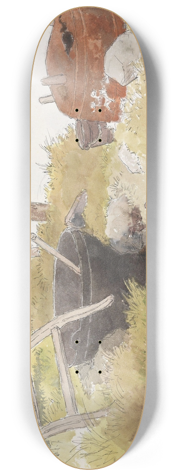 Hans Gude - Vaskeplass ved stranden, Feste 8.25 inch art skate deck