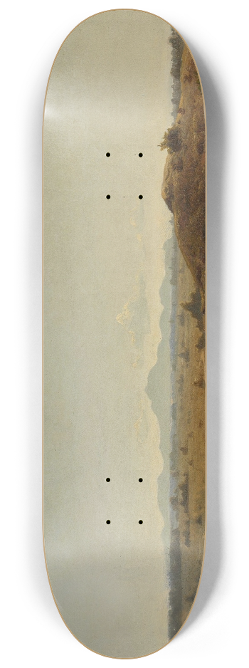 Hans Gude - View of Siebengebirge 8.25 inch art skate deck