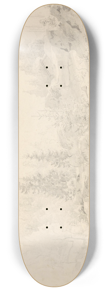 Hans Gude - Woodland Scene 8.25 inch art skate deck