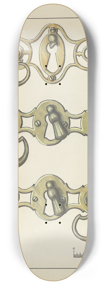 Hans Korsch - Three Door Handles 8.25 inch art skate deck